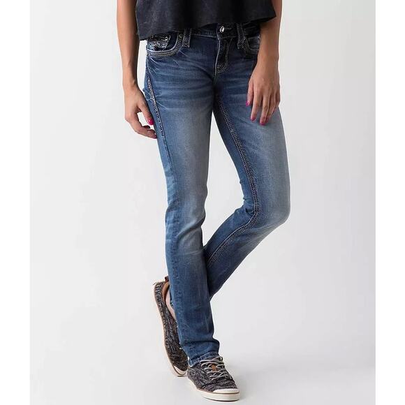 Rock Revival Vivian Straight Stretch Jeans Sz 28x30 Blue Denim Great!! - Picture 2 of 10